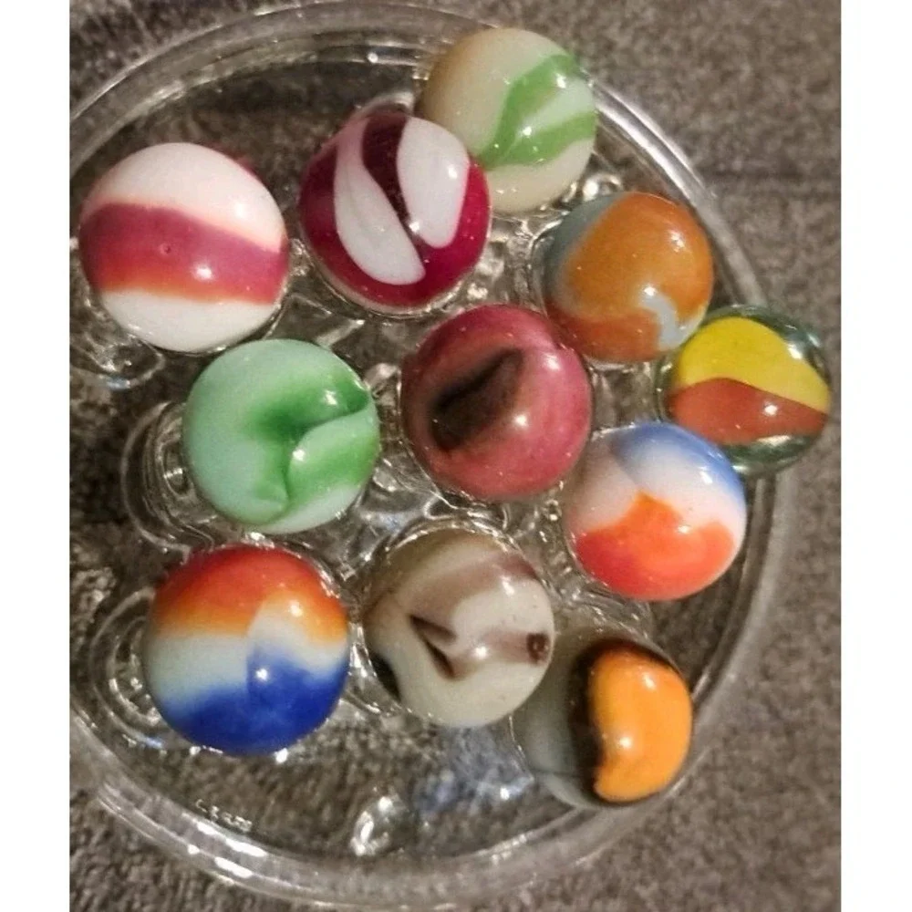 Lot Of 11 Estate Sale Marbles‎ Mixed Colors